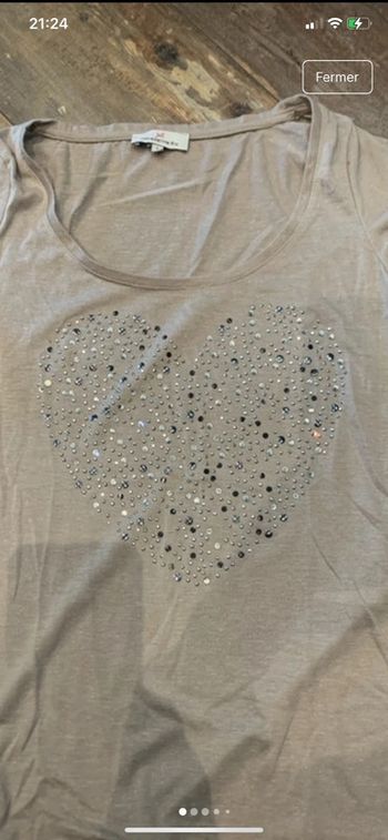 Tee shirt cœur 8% lin