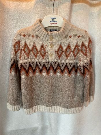 Pull, Beige terracotta Jacquard 3 ans Kiabi