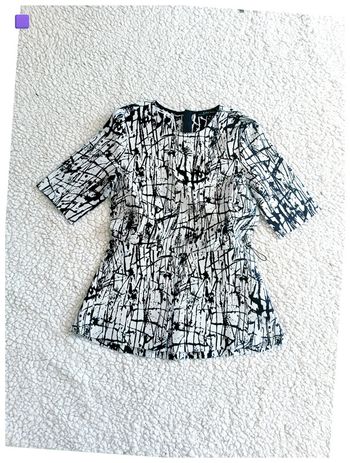 Haut noir et blanc graphique Zara Woman - S vintage cintré 80s