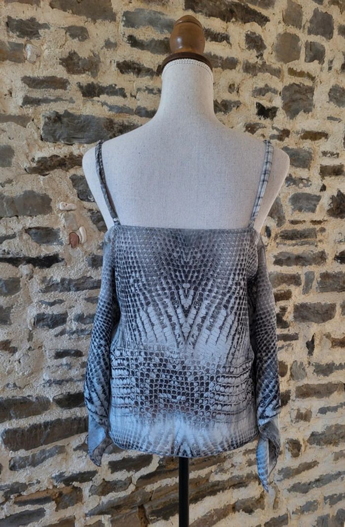 Débardeur motifs serpent gris et blanc M By Mosquitos Taille 40 - photo numéro 4