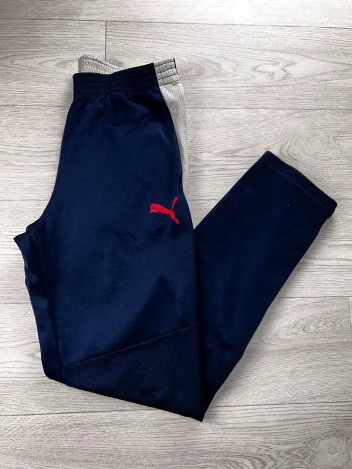 Jogging Puma bleu marine homme S logo rouge confort sport training
