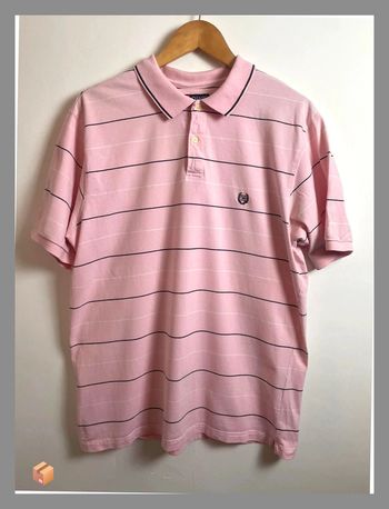 👕 Polo Chaps homme – Taille XL – Rose pâle à rayures