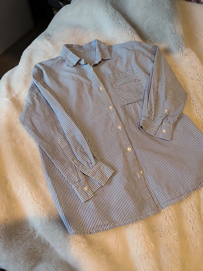 Chemise rayée bleu et blanc - photo numéro 2