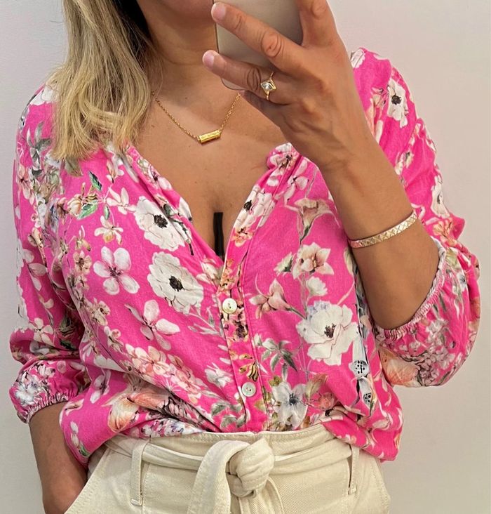 🌸 Blouse imprimée fleurs Made in Italy Taille Unique