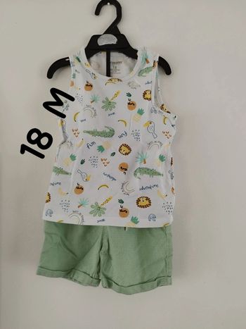 Joli ensemble tee shirt short bébé garçon