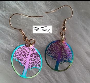 Boucles d'oreilles acier inoxydable caméléon