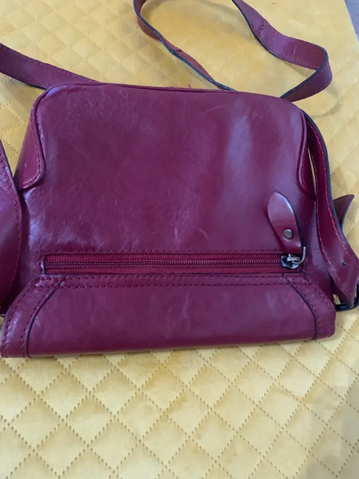 Sac à main Muska cuir bordeaux - photo numéro 4