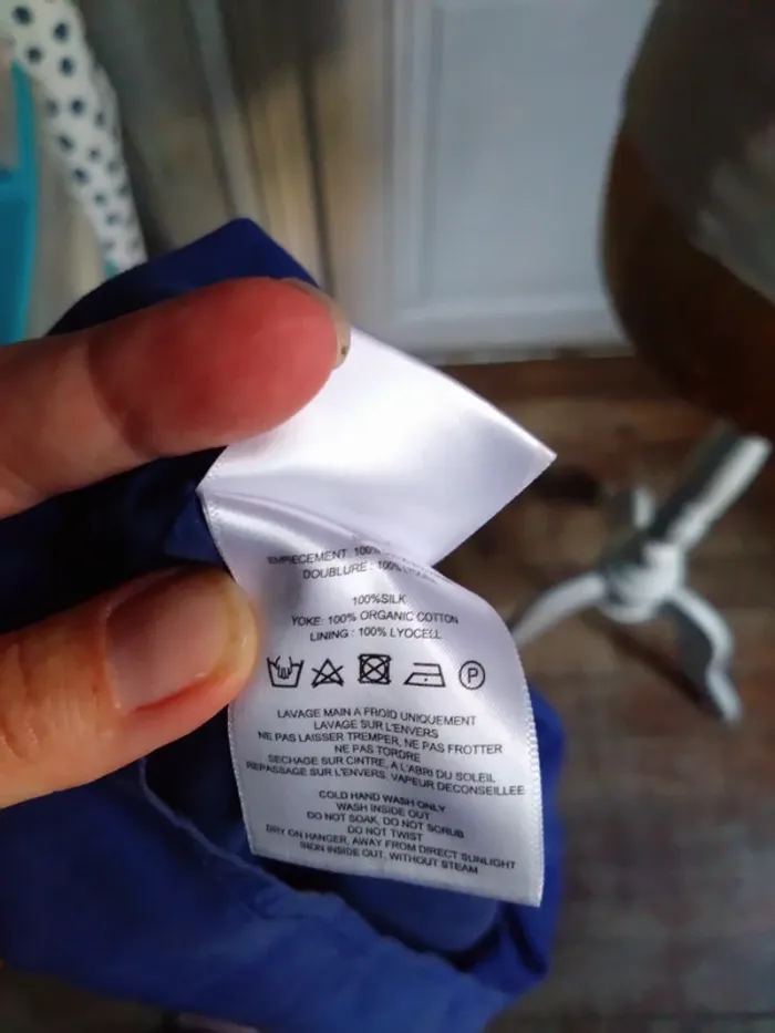 Robe d'été Ekyog T36 – bleue dentelle, soie 100%, chic - photo numéro 9