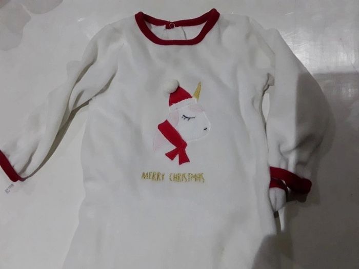 Pyjama bébé fille ou garçon 18 mois - 80 cm noël licorne - photo numéro 2