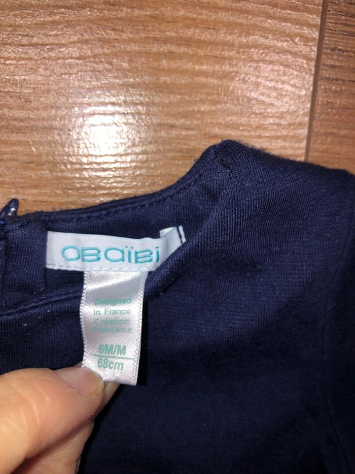 Robe fille manche longue obaibi 🌺 taille 6 mois très bon état - photo numéro 2