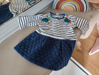 Robe bleue et rayée 6 mois Catimini
