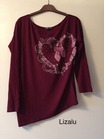 T-shirt manches longues prune