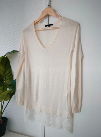 Pull neuf crème dentelle Etam