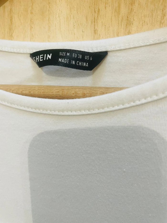 T-shirt manches courtes blanc uni basique simple taille 38 - photo numéro 6