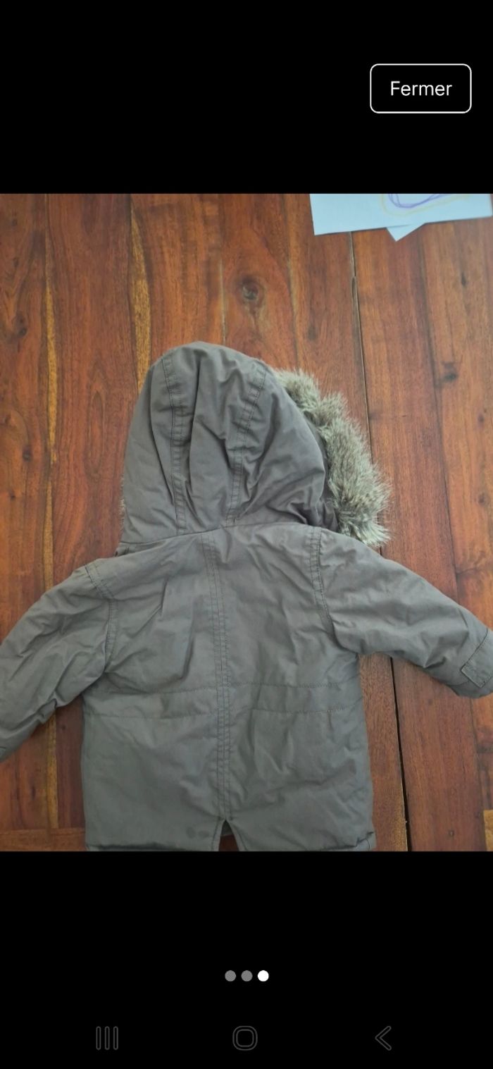 Parka bebe garcon 6 mois tres bon etat - photo numéro 2