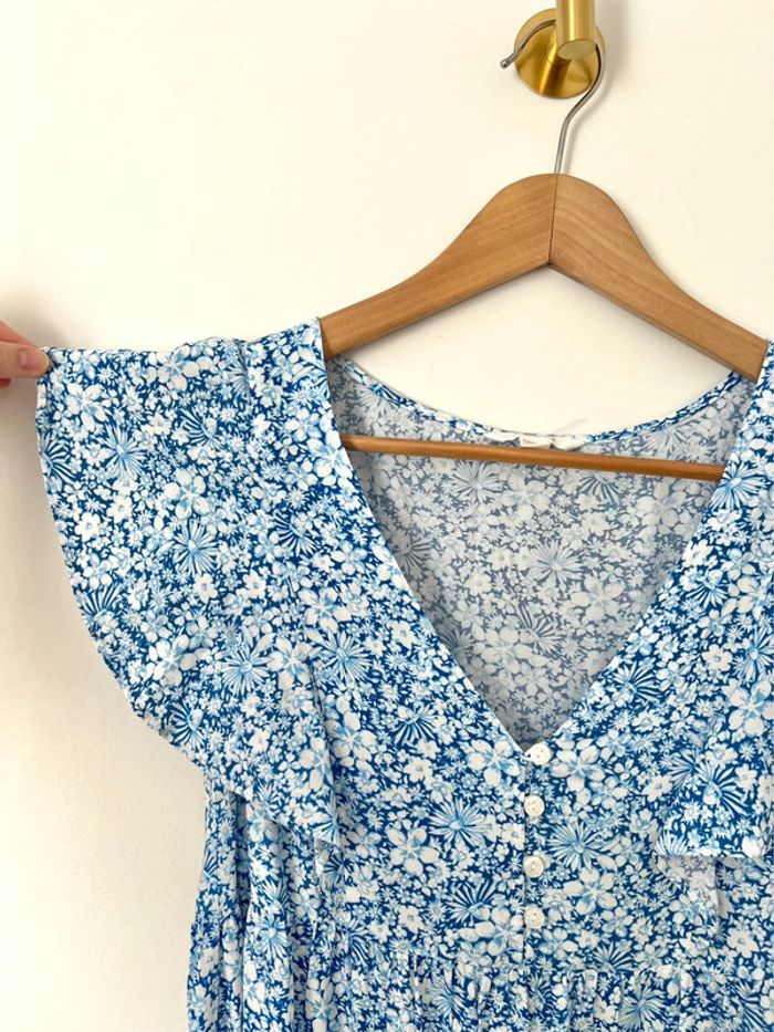 Mini robe bleue fleurie Springfield XS avec boutons - photo numéro 2