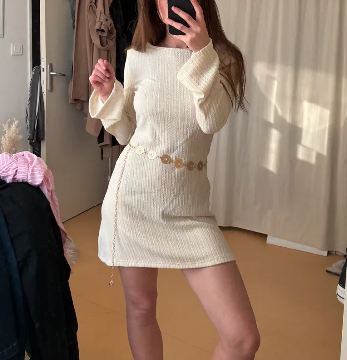 Robe de plage dos nu écru