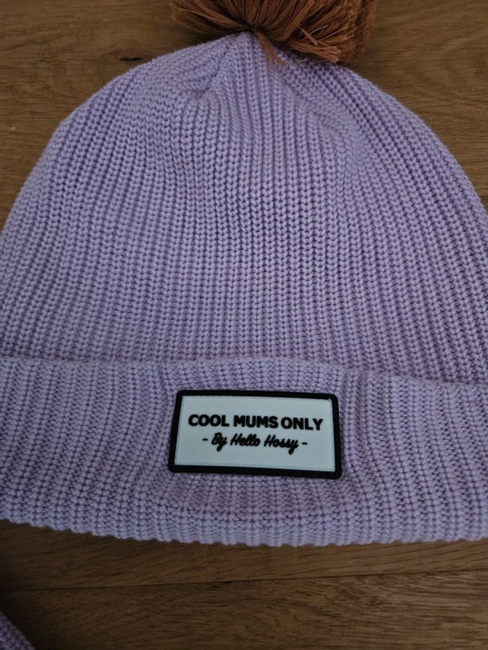 Lot de 2 bonnets mauve mère fille - photo numéro 4