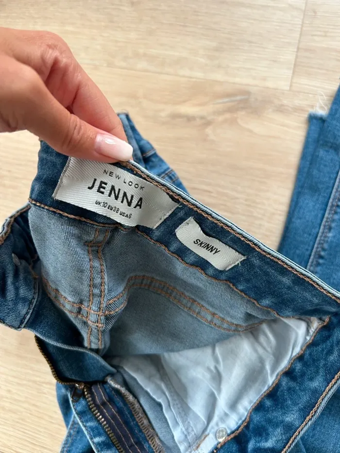 Pantalon jean skinny broderies fleurs - photo numéro 3