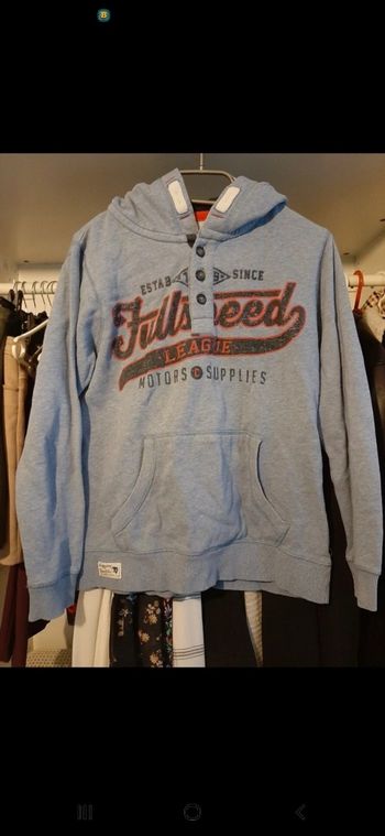 Sweat-shirt à capuche bleu