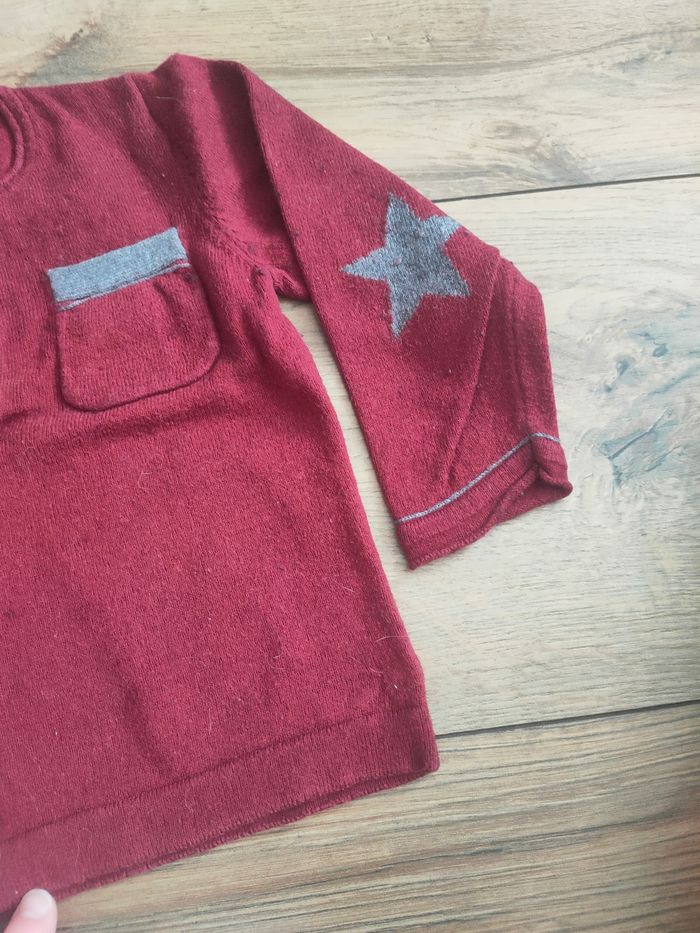 Pull fin bordeaux manches longues bébé garçon 23 mois tape a l'oeil - photo numéro 4