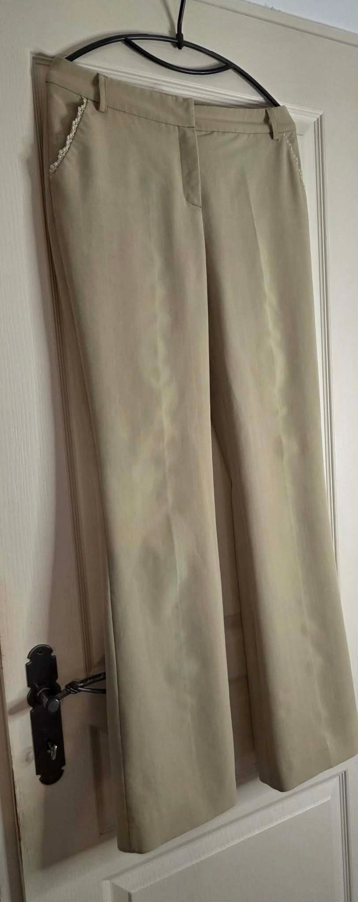 NAF NAF – Pantalon Élégant Beige Rayures Fines – Taille 38 – Excellent État - photo numéro 8