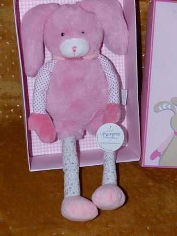 Doudou lapin choupidoux rose GM, doudou et compagnie NEUF