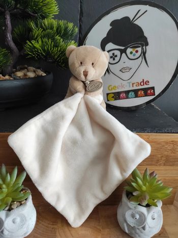 Doudou Et Compagnie Ours Beige Mouchoir Blanc DC302 Boîte Fleur  #geektradedoudou
