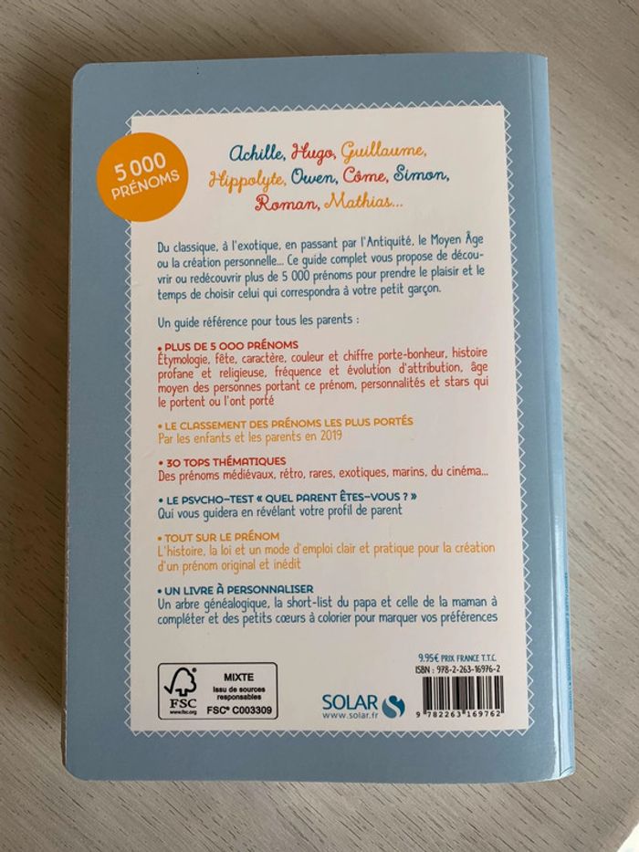 Livre guide prénoms garçons - photo numéro 2