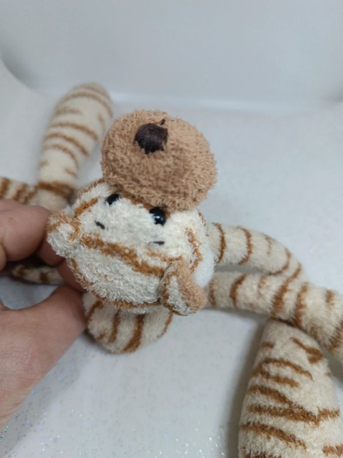 Petite peluche cmp plush doudou teddy zèbre zébré grosse pattes grande big beige crème tigre tiger - photo numéro 14