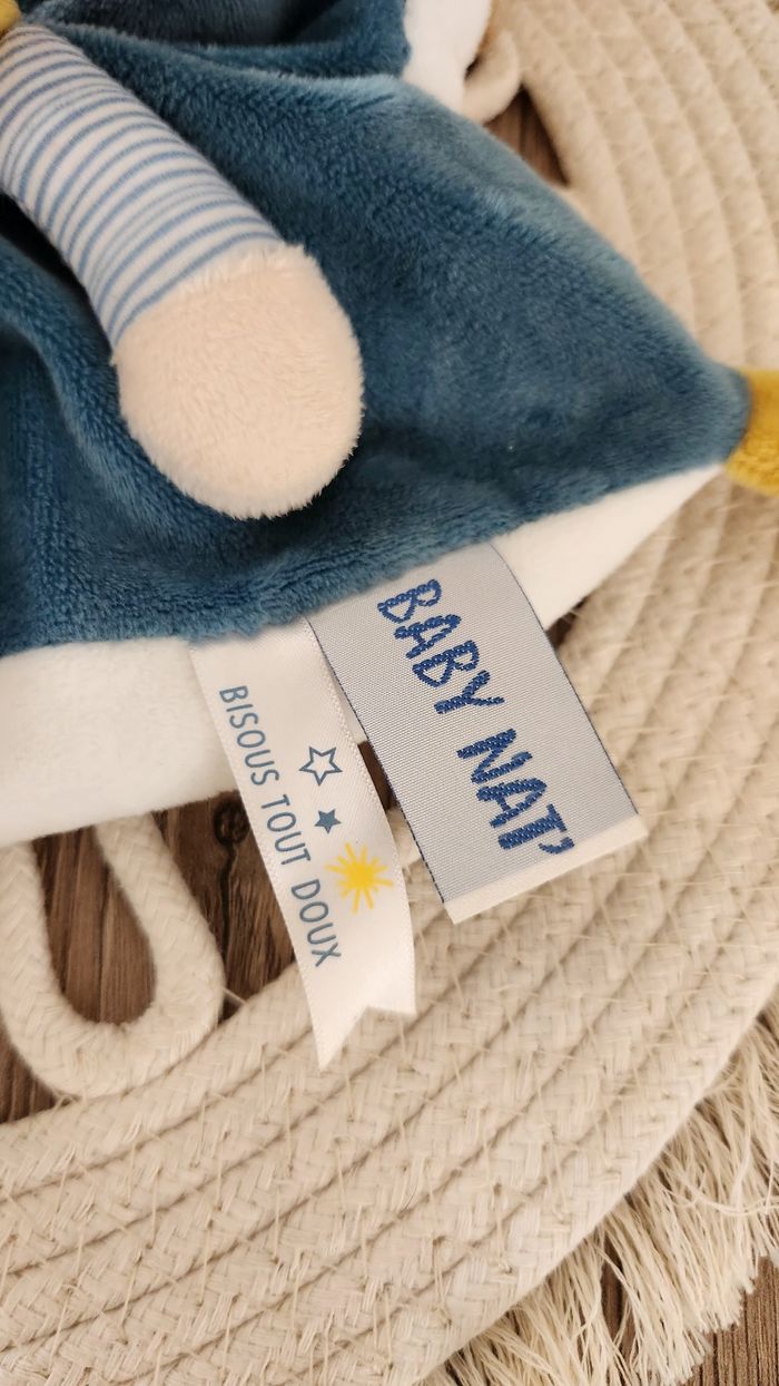Doudou Lange Ours Baby Nat Turquoise Beige - photo numéro 5