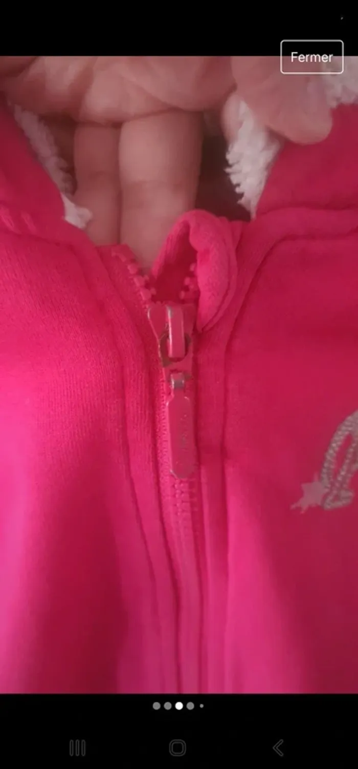 Veste /gilet fourre polaire 6 ans fille avec capuche - photo numéro 12