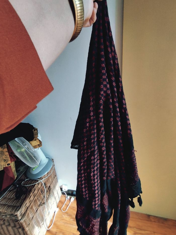 Chèche noir et bordeau - photo numéro 3