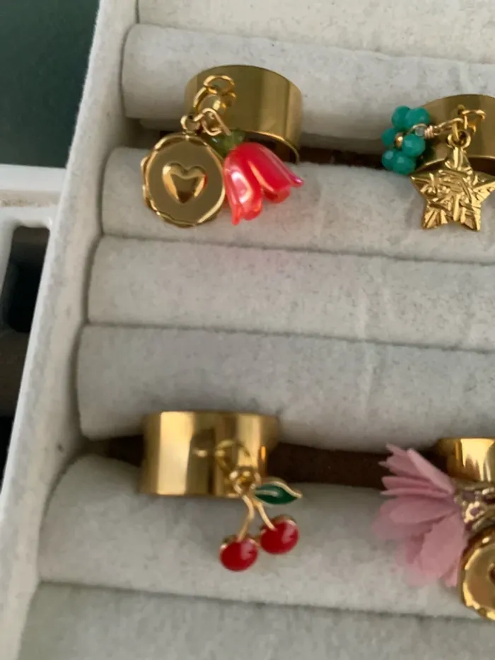 lot 4 bague acier inoxydable ajustables - photo numéro 2