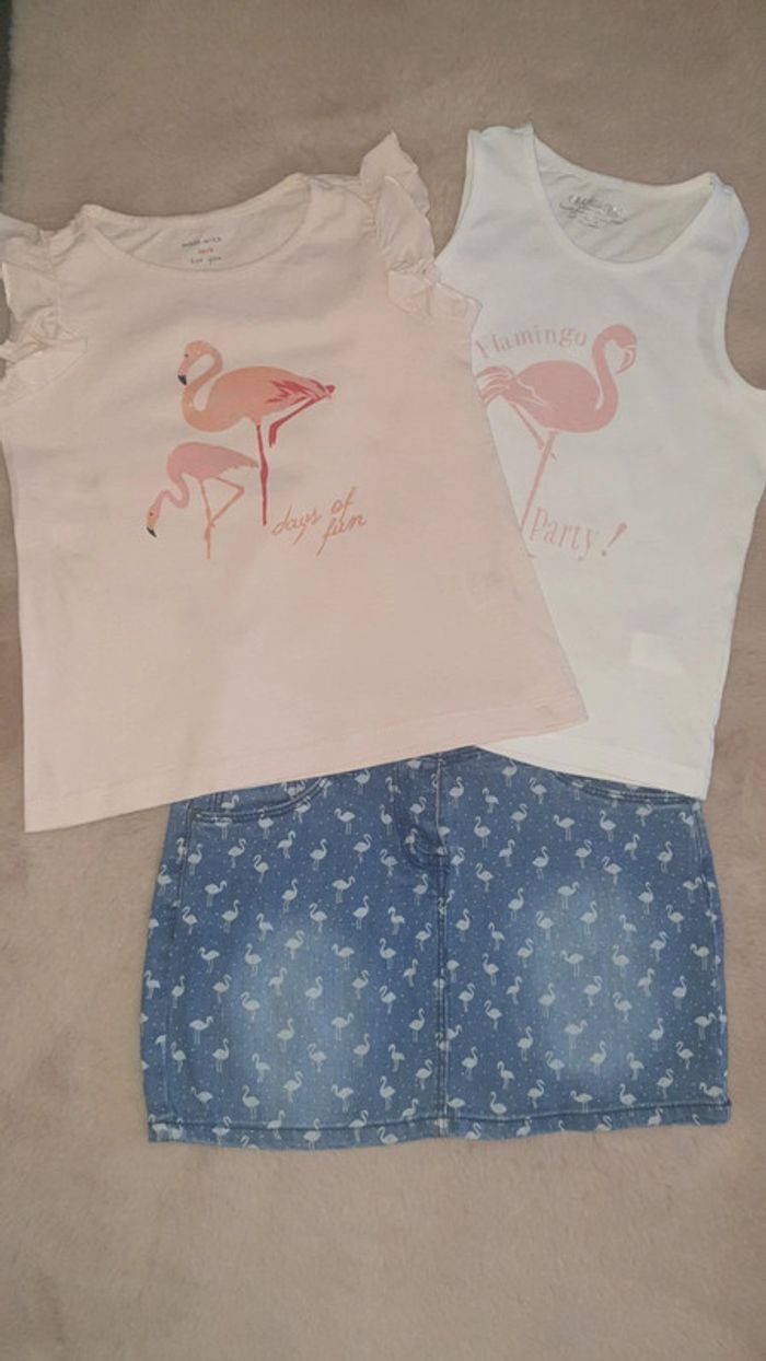 Ensemble flamant rose 8 ans