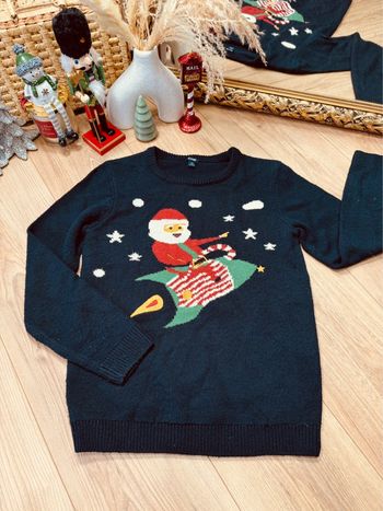 Taille 12 ans pull garçon Kiabi bleu marine * Noël fusée * 🎄