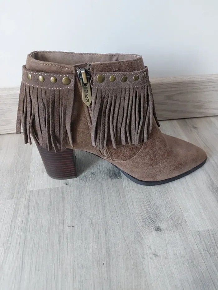 Bottines Marron 100% cuir - photo numéro 4