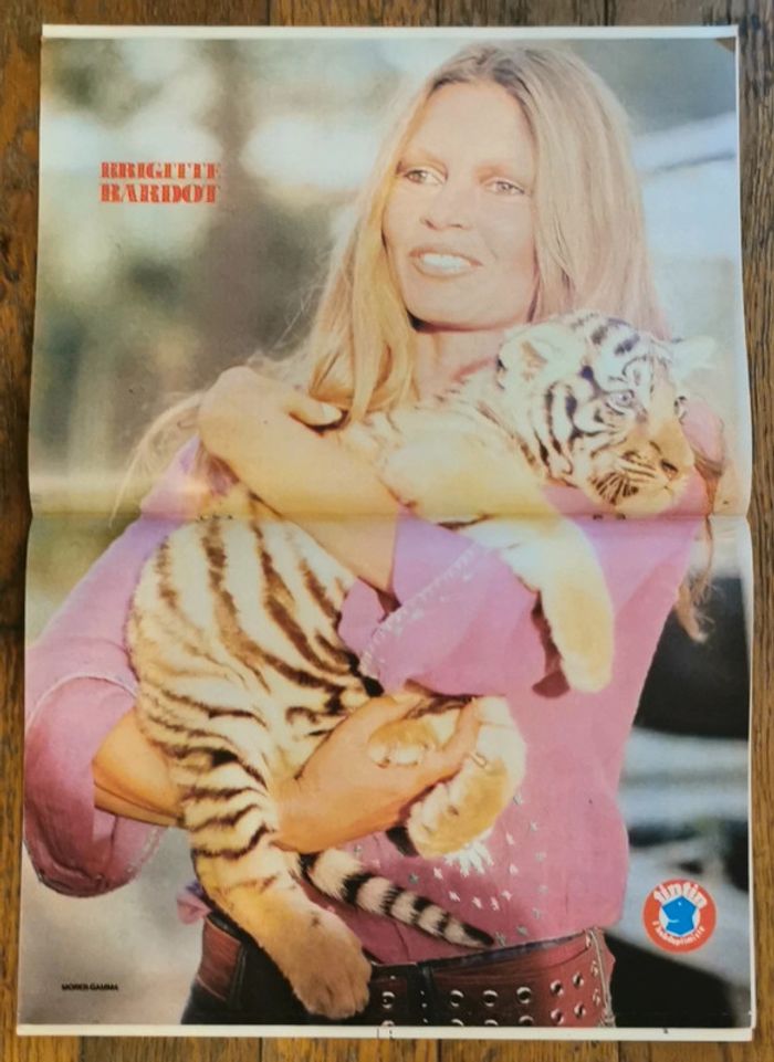 Ancien magazine Tintin n°37 l'hebdotimiste poster Brigitte bardot 1973 vintage - photo numéro 2