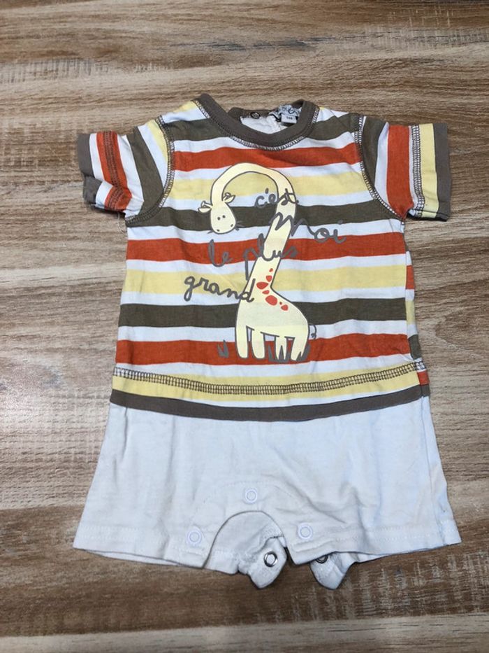 Combinaison courte girafe été 1 mois