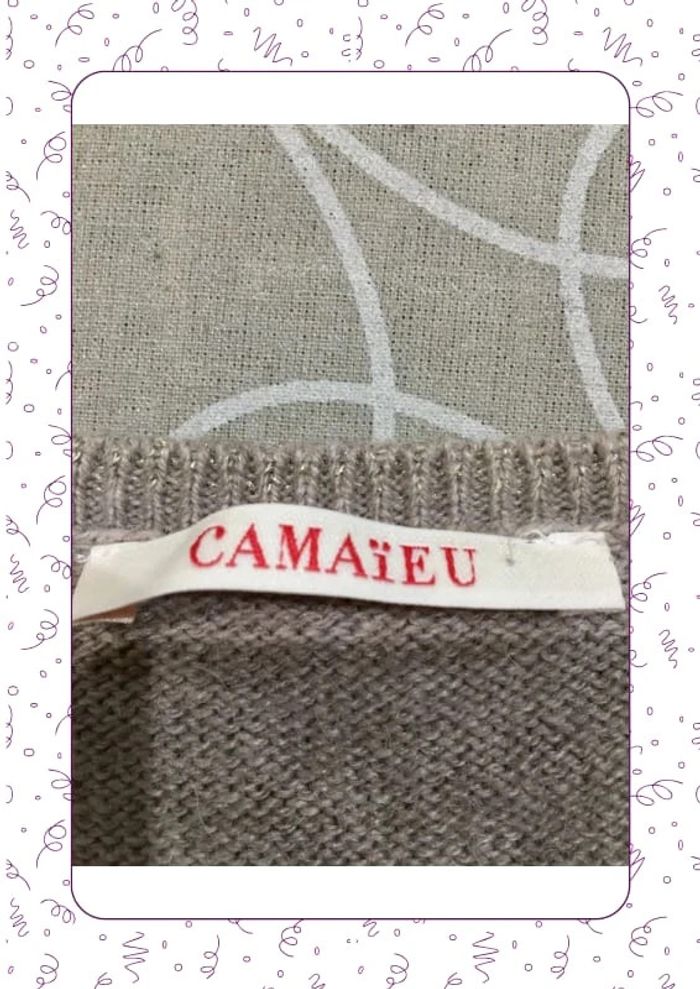 Pull col V camaïeu beige - photo numéro 4