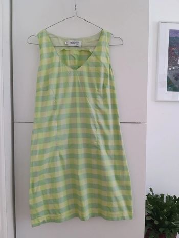 Robe vintage Benetton à carreaux verts