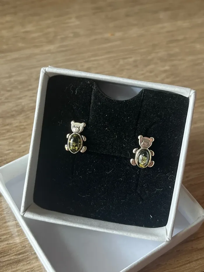 Boucle d’oreilles Nounours en Ambre - photo numéro 2