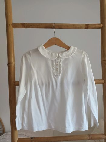 Haut blanc avec col Cadet Rousselle Paris 5 ans