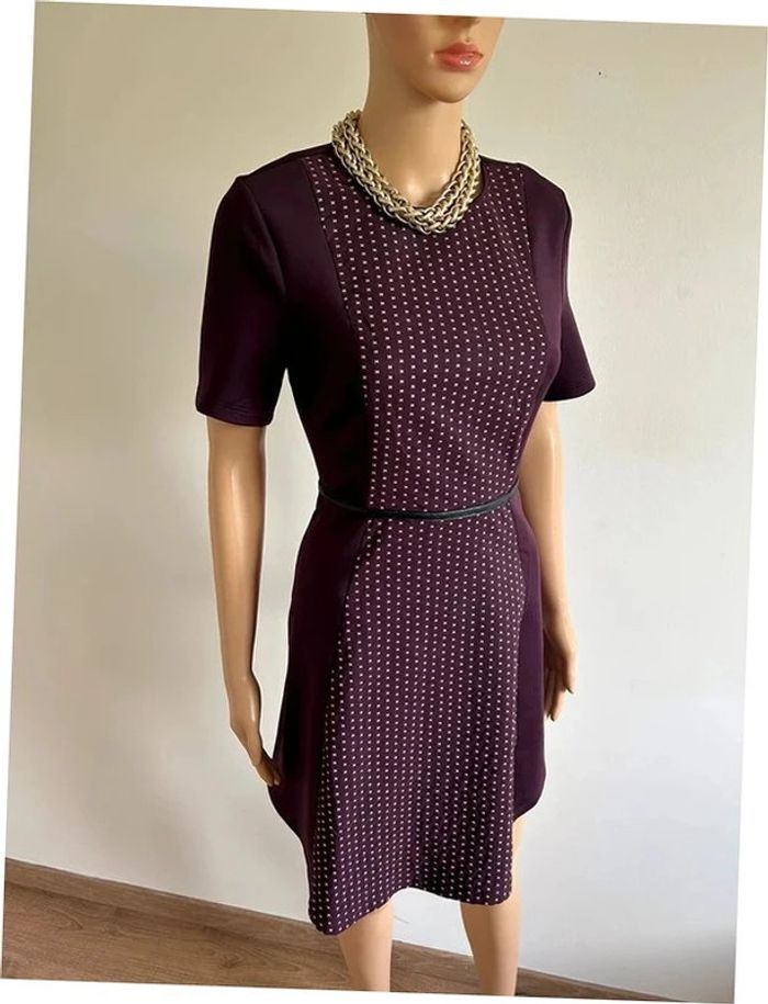 Robe violette neuve à manches courtes Cacha Cache taille 36 (valeur 40€) - photo numéro 2