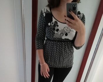 Pull femme noir et blanc