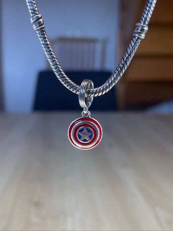 Charm Pandora Captain America– Édition Marvel, argent 925, très bon état