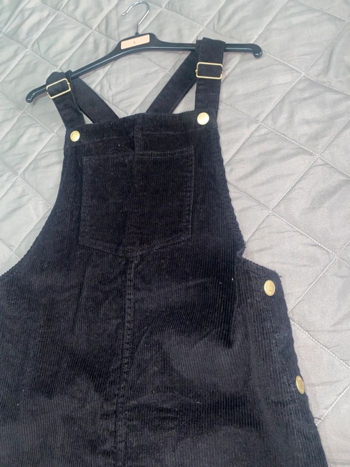 Robe salopette matière daim noir - photo numéro 2