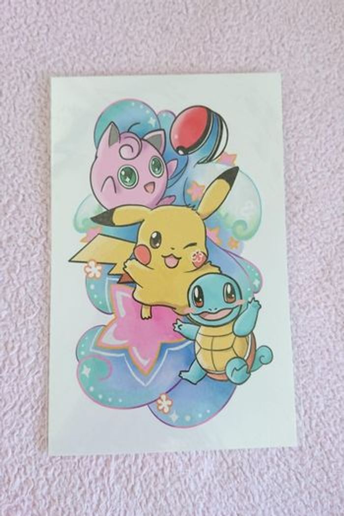 Tatouage Éphémère Pokémon Kawaii