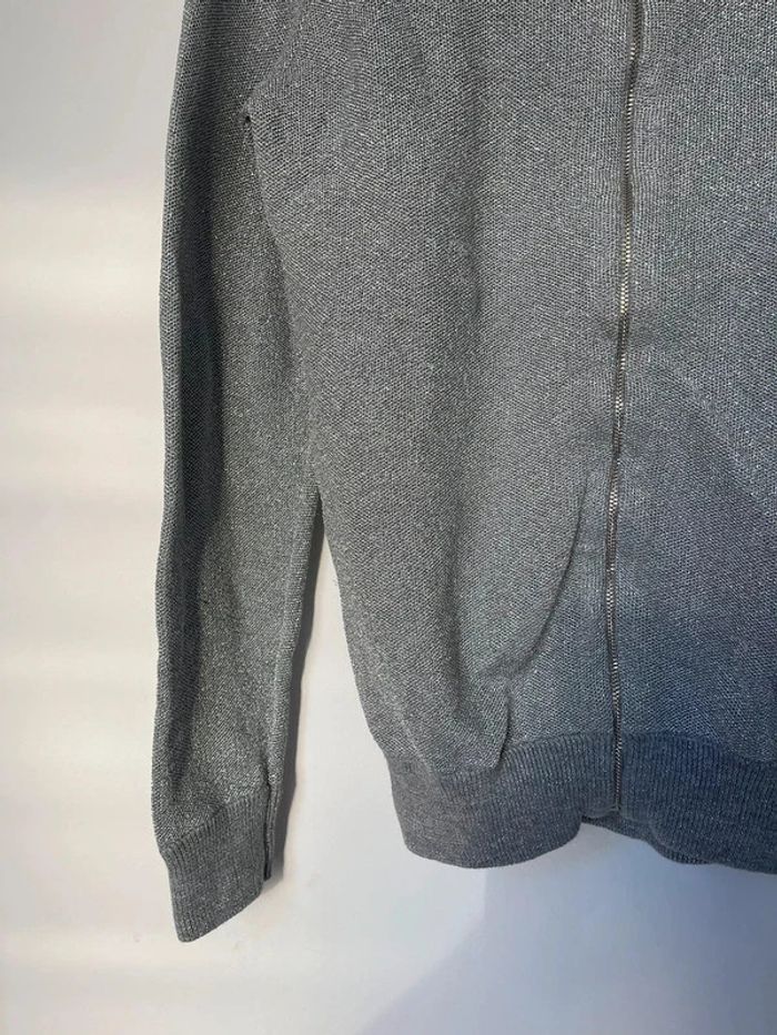 Gilet zip gris métallisé - photo numéro 2