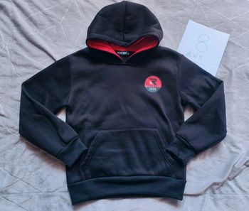 Sweat à capuche noir garçon 8 ans